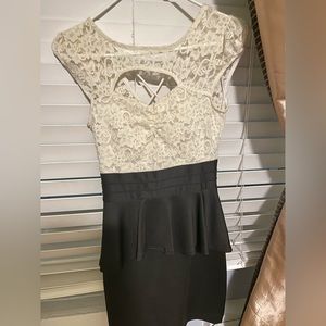 Freshine size small cream and black cocktail dress. Worn only once to a wedding.